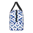 thumbnail image 4 of YFYANG Portable Waterproof Insulated Lunch Bag, Ikat Blue Watercolor Texture Reusable Cooler Bag / Picnic Bag for Adults Teens, 4 of 9