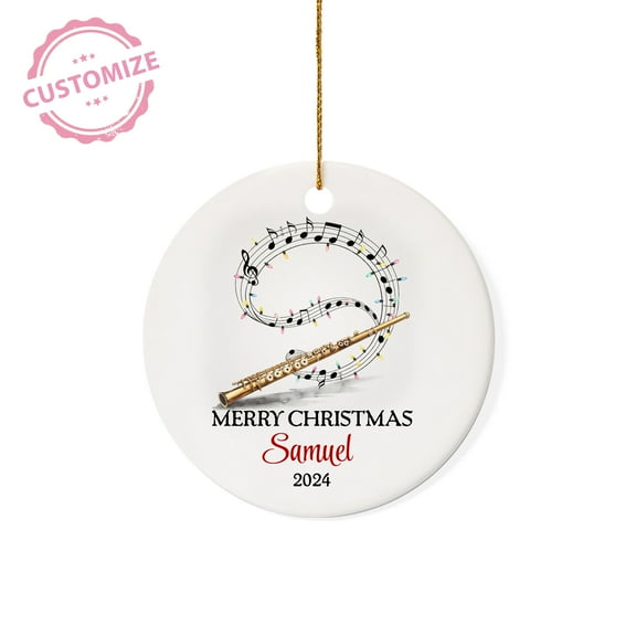 Lazaofficial Personalized Ornaments With Names, Flute Christmas Ornament, Flute Ornament, Musical Instruments Ornaments, Flute Ornaments For Christmas Tree