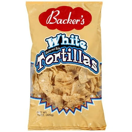 Backer's: White Restaurant Style Chips Tortillas, 15 Oz