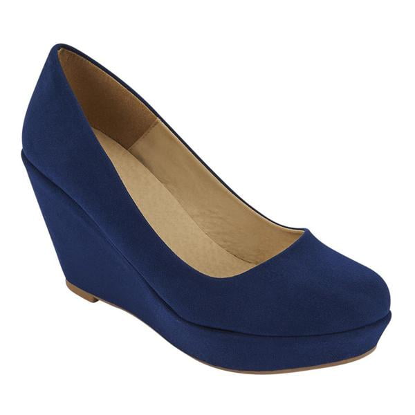 ZAPATILLA DE PLATAFORMA COLOR AZUL MARINO DE GAMUZA Mundo Terra