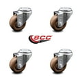 thumbnail image 2 of 3.5 Inch High Temp Glass Filled Nylon Wheel Swivel Bolt Hole Caster Set SCC, 2 of 2