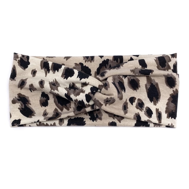 Qarigey Diadema de ganchillo Floral Deportes Tie-dye Banda para el sudor Diademas Accesorios para peinados para deportes Estampado de leopardo Type3 NO3
