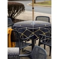 thumbnail image 4 of Outdoor Tablecloth with Umbrella Hole and Zipper, Blue Geometric Square Table Cloth 60x60 Inch Waterproof Tablecloth, Modern Abstract Gradient Marble Picnic Table Cover for Patio Camping, 4 of 7