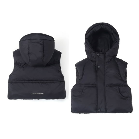 Girls Puffer Vest Toddler Winter Vest Baby Hoodie Vest Thicken Windproof Zipper Warm Outwear Winter Outfits for Girls 1-2 Years