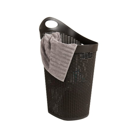 Mind Reader 60L Rolling Laundry Hamper, Clothes Basket, Wheels, Plastic, 29.25"H, Brown