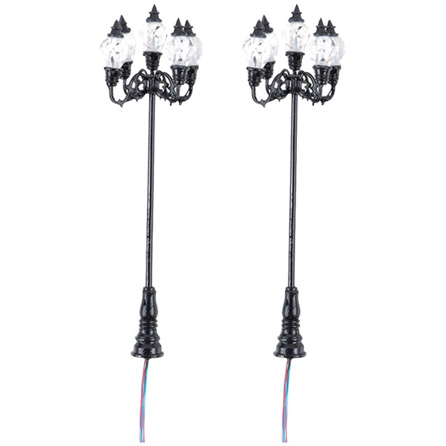 Shisuyan Miniature Lamp Post Black Stainless Steel 2Pcs 0.98X0.98X3.54In