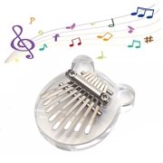 Mini 8 keys Kalimba Thumb Piano, Portable Marimba Music Thumb Piano, Birthday Childrens Day Valentines Gift for Kids Adults Beginners White, Bear