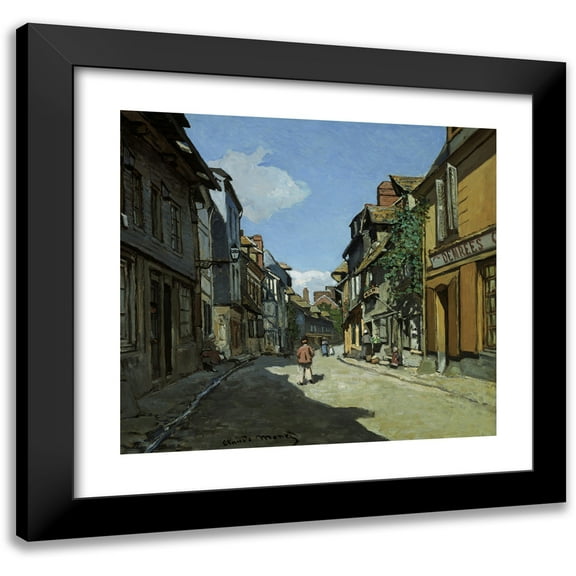 Claude Monet 13x12 Black Modern Framed Museum Art Print Titled - Rue De La Bavole, Honfleur (1864)