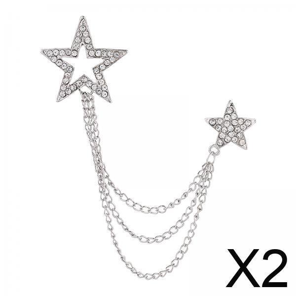 Broche de estrella,Broche de estrella para hombre y mujer,insignia de solapa,Broches de cadena colgantes para traje de ,Camisa Corbata Sombrero Bufanda Vestido Abrigo Broche Moda,Broche
