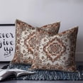 thumbnail image 2 of Pillow Covers 24x24 Set of 2, Burnt Orange Boho Throw Pillow Covers Decorative Couch Cushion Cover, Modern Ethnic Geometric Southwestern Microfiber Soft Square Pillowcases for Bedroom Sofa, 2 of 7