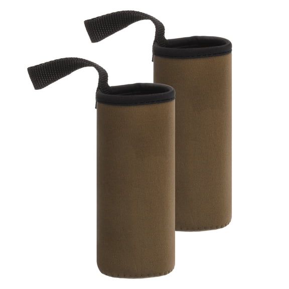 Uxcell 2pcs Neoprene Water Bottle Sleeve, 12 oz Insulated Water Glass Bottle Carrier Bag Collapsible Drink Bottle Sleeve Cover Holder with Handle, Coffee
