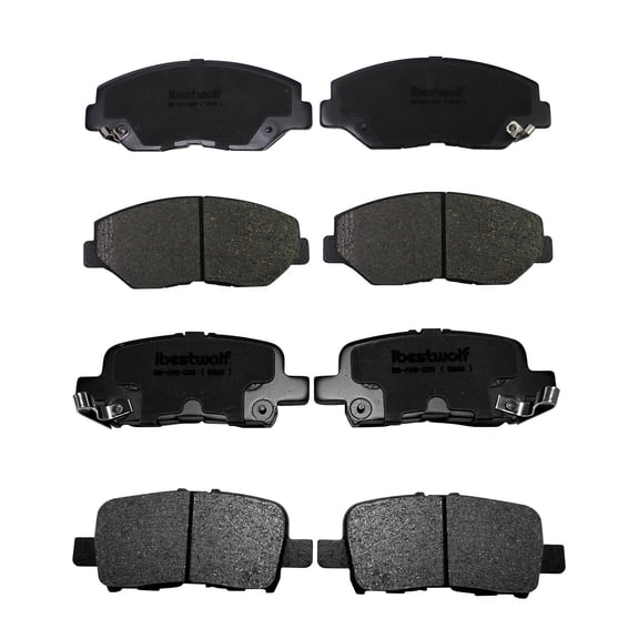 BST BSSPF Front and Rear Ceramic Brake Pads for 2003 2004 2005 2006 2007 2008 Honda Pilot, Disc Brake Pad Replacement P-943 P-865