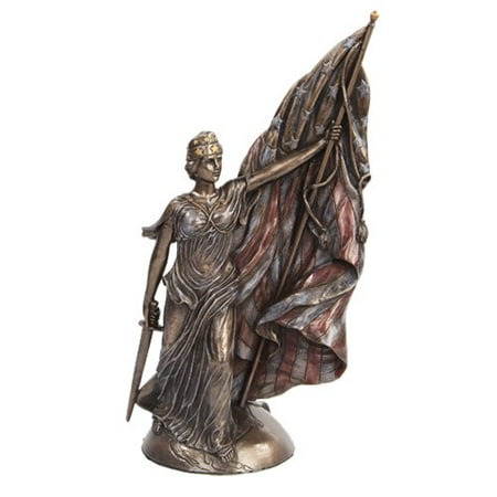 Bronze Sword - 10.5 Inch Bronze Colored Columbia Calls Woman with Sword Figurine