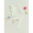 thumbnail image 2 of GXFC Baby Girls Fall Outfits Clothes 3M 6M 9M 12M 18M Infant Girls Long Sleeve Ruffles Ribbed Tops and Elastic Pants 2Piece Casual Autumn Clothing for Newborn Girls, 2 of 8