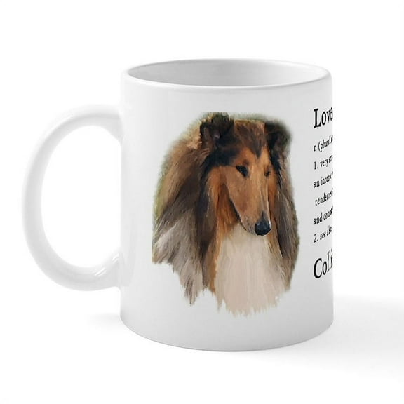 CafePress - Rough Collie Love Is Mug - 11 oz Ceramic Mug - Novelty Coffee Tea Cup