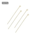 thumbnail image 3 of Uxcell 100Pcs Hallazgos de pines de ojo de 60mm de hierro para hacer joyas 21 Gauge Oro, 3 of 6