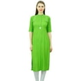 thumbnail image 1 of Phagun Mandarin Collar Kurti For Womens Ethnic India Tunic Top Ladies Rayon Kurta, 1 of 7