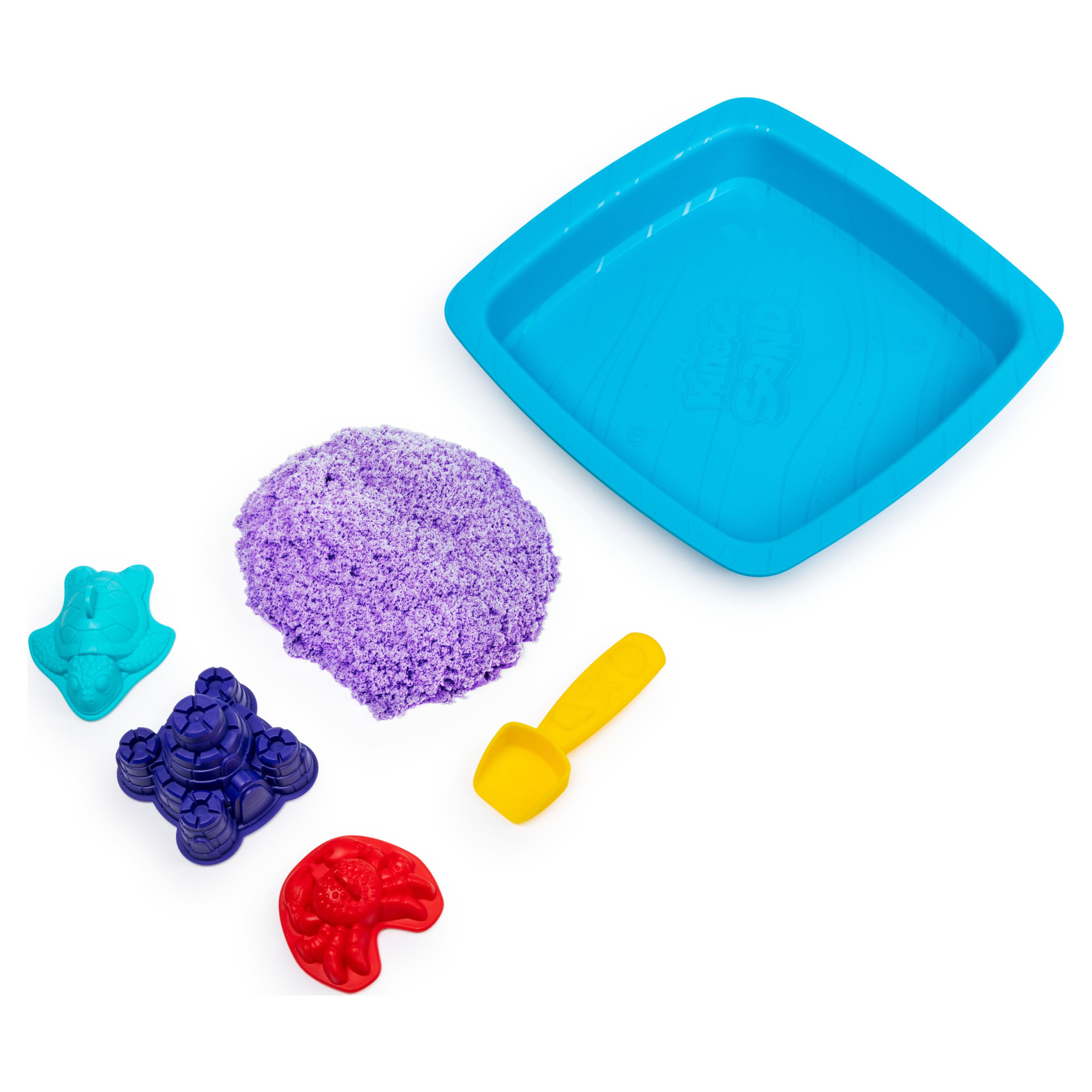 Kinetic Sand, Sandbox Playset with 1lb of Purple Kinetic Sand and 3 Molds, for Ages 3 and up - image 3 of 8