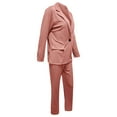 thumbnail image 4 of Clothing 2025!Women's Trousers Suit Two Piece Lapels Suit Set Office Business Long Sleeve Button Formal Jacket + Pant Suit Slim LooseTrouser Jacket Suit Jacket Suit, 4 of 8