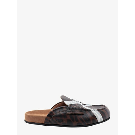 

MAN Leather mule with animalier motif