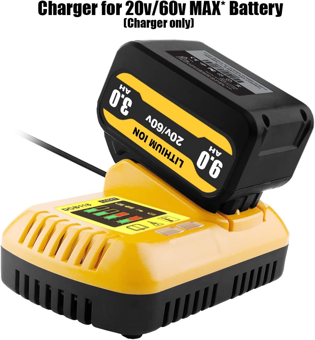 8A DCB118 Fast Charger Replacement for DCB118 DCB1112 Rapid Charger Compatible with Dewalt 20V and 60V MAX* Battery DCB606 DCB609 DCB612 DCB606-2 DCB609-2 DCB205 DCB206 DCB208 DCB230 DCB240