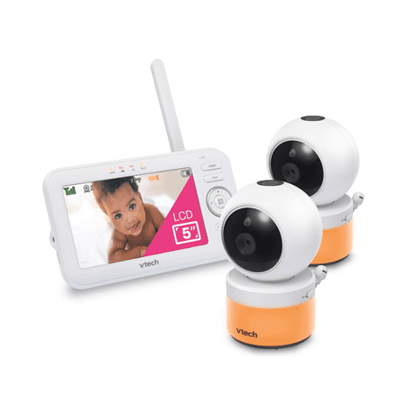 VTech VM5263-2 Video Baby Monitor with 5" Screen, , 2 Cameras, Multiple Viewing Options, White
