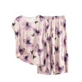 thumbnail image 3 of WCJM Women Pajama Sets Pajamas Set for Women Short Sleeve Sleepwear Button Down Pjs Soft 2 Piece Lounge Sets Printed Artificial Cotton Set Large Size Thin Floral Loose Home Clothing, 3 of 3