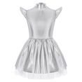 thumbnail image 4 of iiniim Girls Metallic Alien Mock Neck Flying Sleeve Ruffled Tutu Dress for Space Theme Party Cosplay Silver 14, 4 of 7