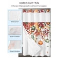 thumbnail image 2 of No Hook Cloth Fabric Shower Curtain with Snap in Liner, Fall Pumpkins Waterproof Shower Curtains Set with See Through Top Window, Thanksgiving Eucalyptus Autumn Leaves Bath Curtains Shower 36"x78", 2 of 6