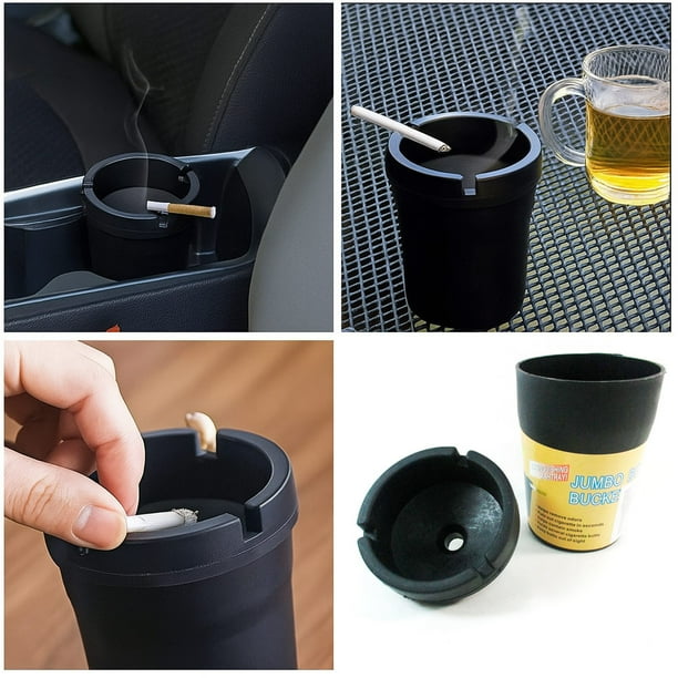 cigarette bucket with lid 2 Pack Butt Bucket Smokeless Ashtrays Travel Auto Cigarette Odor  Extinguishing