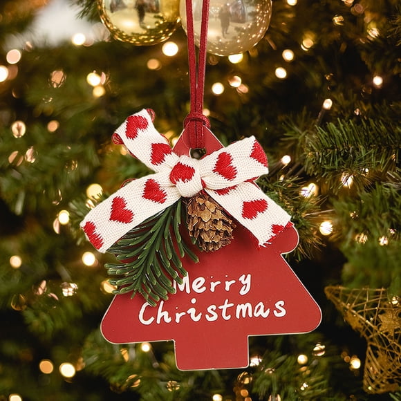 Wooowa Christmas Tree Decorations Christmas Wooden Hanging Ornaments Rustic Farmhouse Xmas Hanging Sign Xmas Tree Wood Slices for Home Crafts Gift Tags