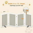 thumbnail image 3 of HLR Freestanding Pet Gate for Dogs, Foldable Wooden Dog Gate, Indoor Dog Gate for Stairs, Doorways, Step Over Pet Puppy Safety Fence with Support Feet, 32" Height 4 Panels, White, 3 of 7
