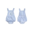 thumbnail image 2 of BemeyourBBs Baby Boys Rompers First Birthday Outfit 1st Birthday Years Old Summer Clothes Bubble Romper Overalls Letter Embroidery Sleeveless Bodysuits Jumpsuits, 2 of 9