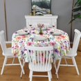 thumbnail image 2 of Pioneer Flower Floral Print Pattern Round Tablecloth 60"x60",Wrinkle Wipeable Table Cloth for Kitchen Dining Room Picnic Patio Party, 2 of 6