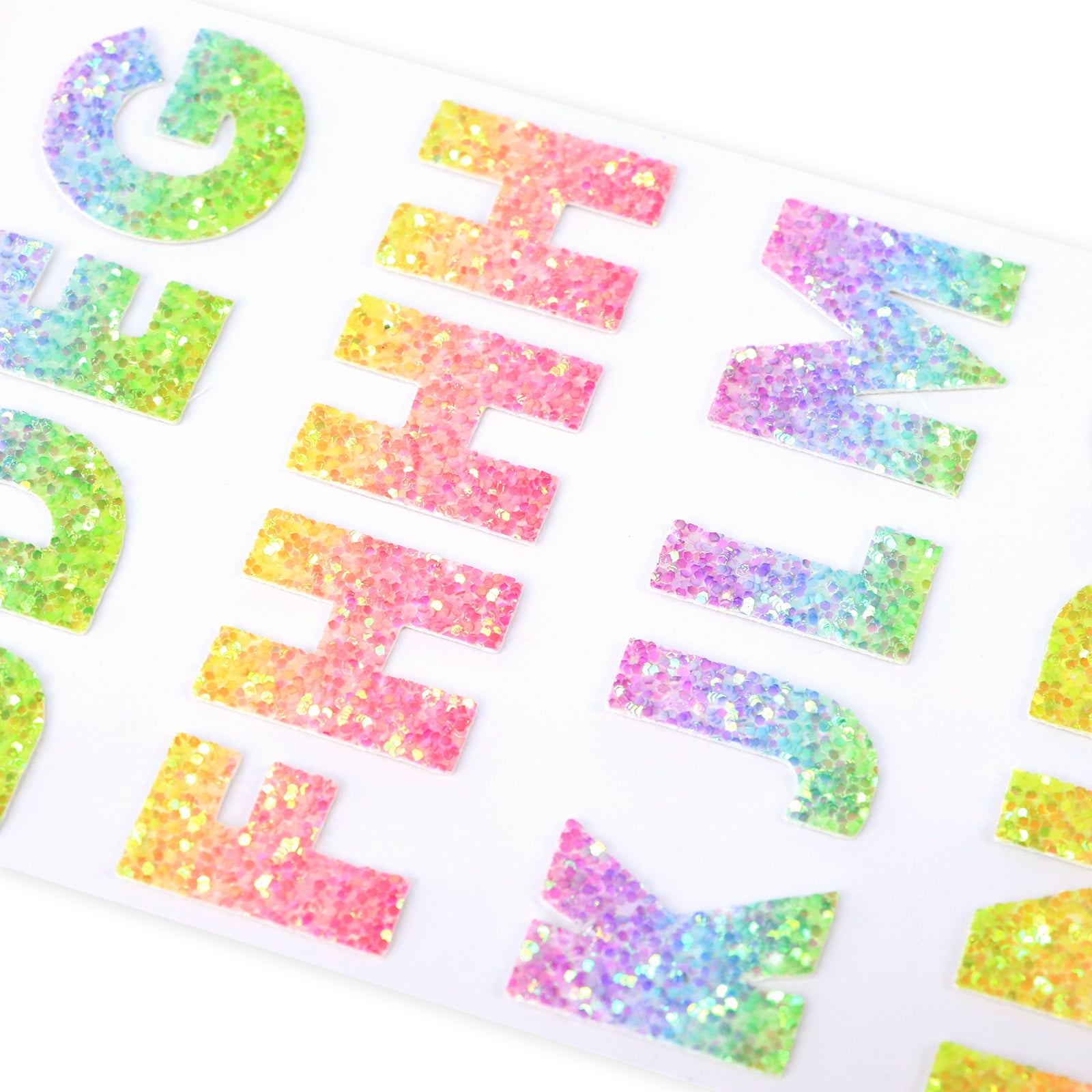 Recollections Rainbow Glitter Alphabet Stickers, 12 Pack
