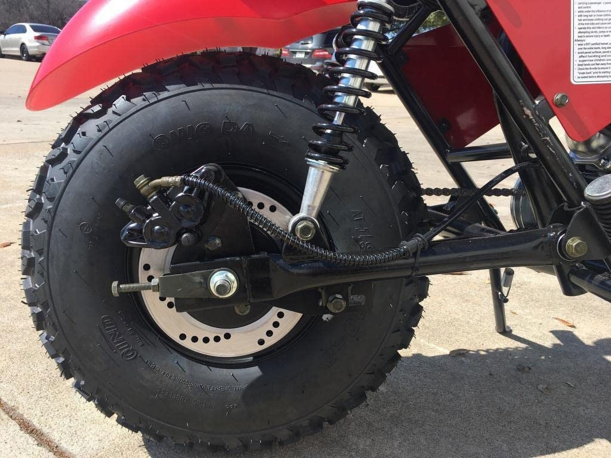 Trailmaster Mini Bike MB200 Front and Rear Shocks, Torque Converter, Final Chain Drive (Red)