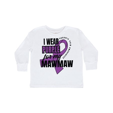 

Inktastic Chronic Pain I Wear Purple For My Mawmaw Gift Toddler Boy or Toddler Girl Long Sleeve T-Shirt