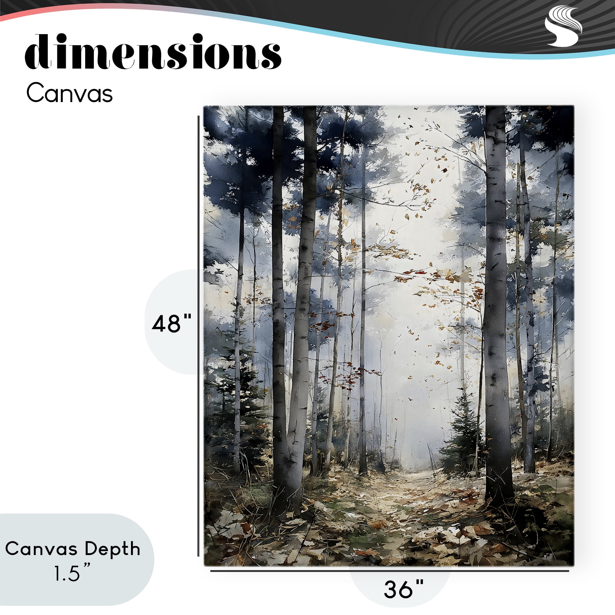 Stupell Industries Cold Woods Birch Forest Canvas Wall Art, design by Franklyn Gregory