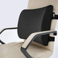 thumbnail image 1 of Memory Foam Lumbar Support Pillow with Dual Premium Adjustable Straps, Ergonomic Back Cushion for Back Pain Relief in Home Office Chair Car Seat - Black, 1 of 8