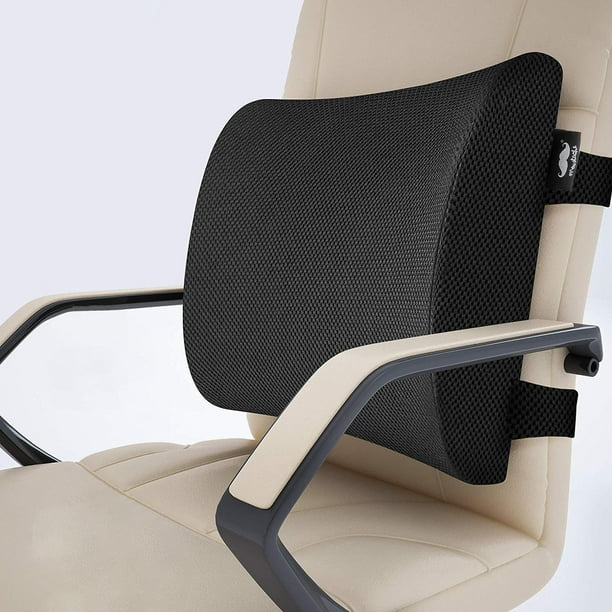 Oreiller de soutien lombaire pour chaise de bureau voiture coussin de dos  en mousse à mémoire de forme pour le soulagement des maux de dos Améliorer  la posture Grand oreiller de dos