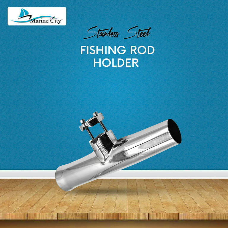 Marine City Boat Stainless-Steel Clamp-on Fishing Rod Holder for