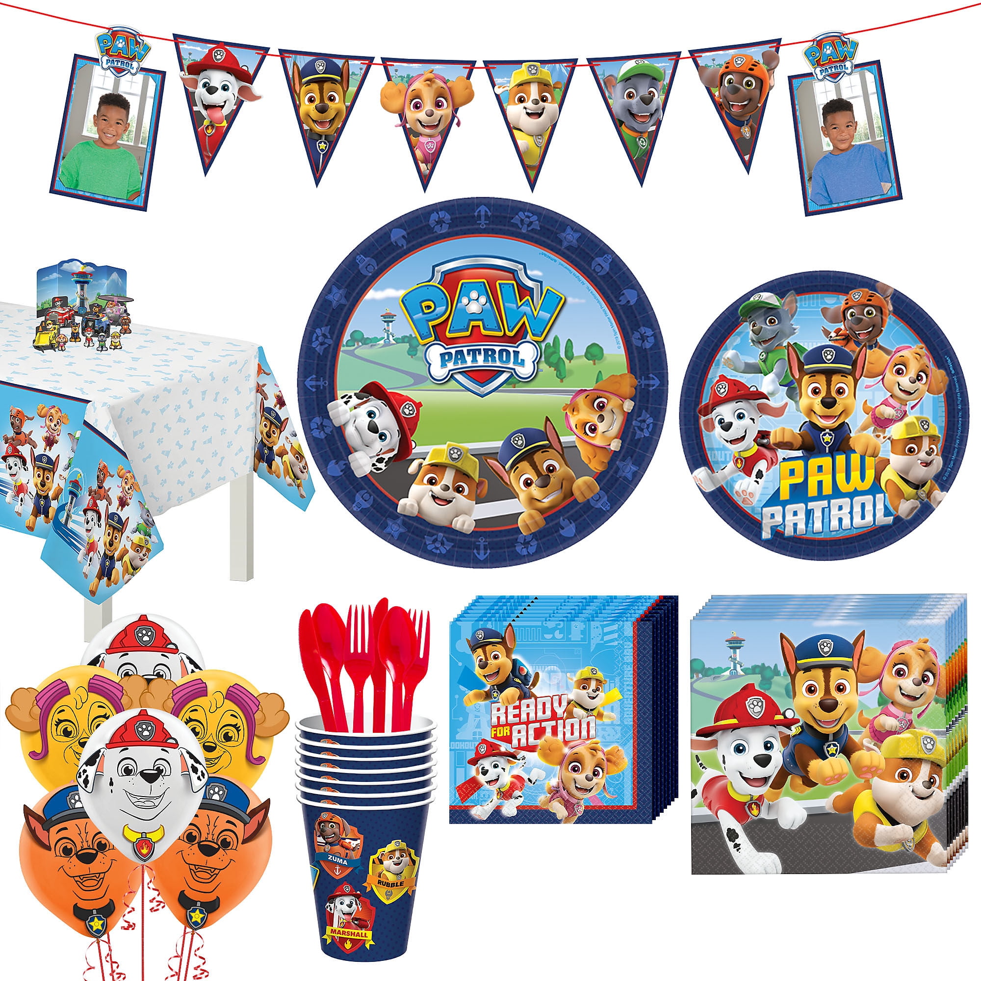 Suitable for boys and girls childrens party decorations puppy theme banner hanging rotating decorative supplies paw patrol birthday party supplies 