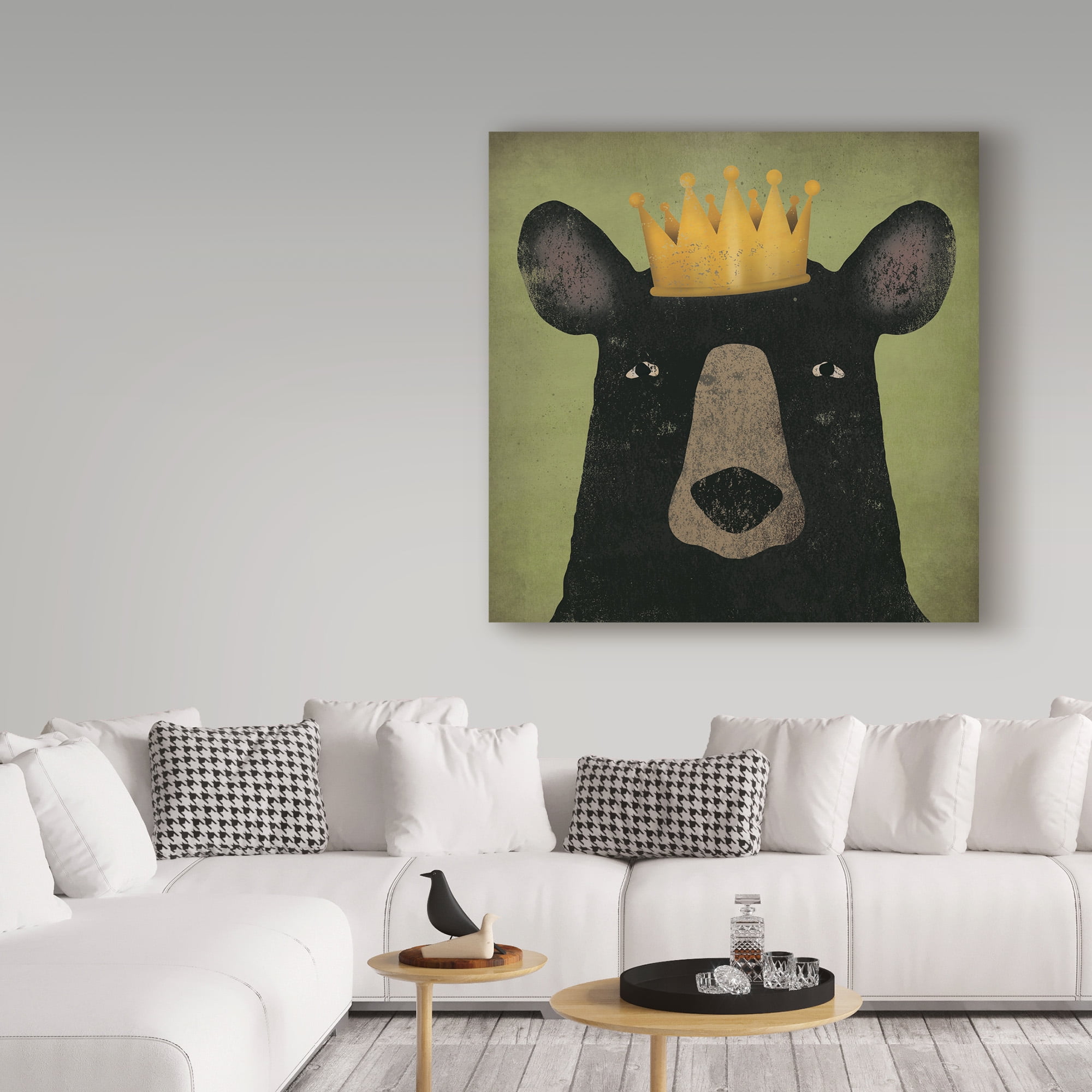 Trademark Fine Art 'The Black Bear with Crown' Canvas Art by Ryan Fowler