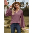 thumbnail image 2 of Cuteduck Women's Long Sleeve Pullover Tops for V Neck Casual T-shirts Loose Tunic Blouse, 2 of 5
