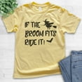 thumbnail image 2 of Kids If The Broom Fits Ride It Witch Shirt, Youth Kids Boy Girl T-Shirt, Halloween T-shirt, Witch T-shirt, Yellow, Large, 2 of 4