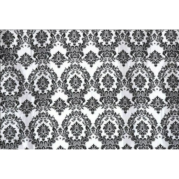 25 Yards Black White Flocking Damask Taffeta Velvet Fabric 58" Flocked Decor