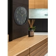 thumbnail image 2 of Infinity Instruments Stencil Plastic 14" Indoor Wall Clock with Arabic Numbers on Clocks Face, Silent Movement, Dark Grey, 2 of 7