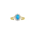 thumbnail image 4 of RYLOS Women's Yellow Gold Plated Silver Birthstone Set: Ring, Earring & Pendant Necklace. Gemstone & Diamonds, 6X4MM Turquoise december Birthstone. Perfectly Matching Friendship Jewelry Size 5, 4 of 9
