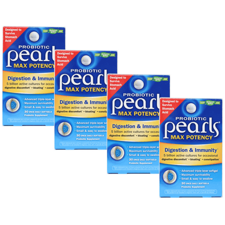 Probiotic Pearls Max Potency Digestion & Immunity 30 Daily Softgels Pack of 4