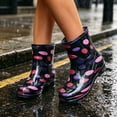 thumbnail image 6 of XUNKUSGA Womens Rain Boots Waterproof Anti-Slip Ankle Rain Boots Fashion Polka Dot Pull On Short Rain Boots for Daily Rainy Wear,6, 6 of 6
